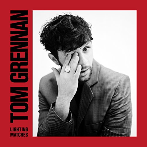 Black and white portrait of Tom Grennan, album cover for "Lighting Matches".