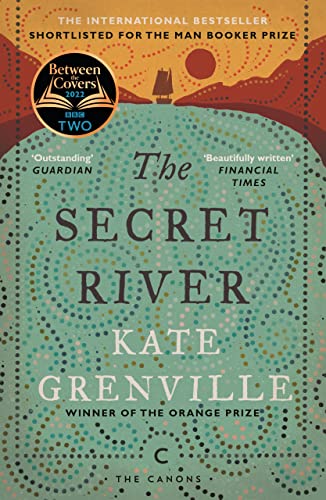 Book cover for The Secret River by Kate Grenville featuring a dotted landscape illustration.