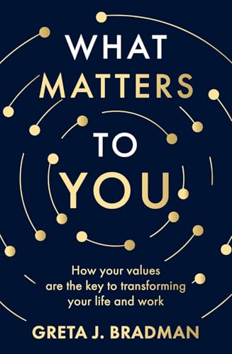 Book cover with gold text on a dark blue background, titled “What Matters to You.”