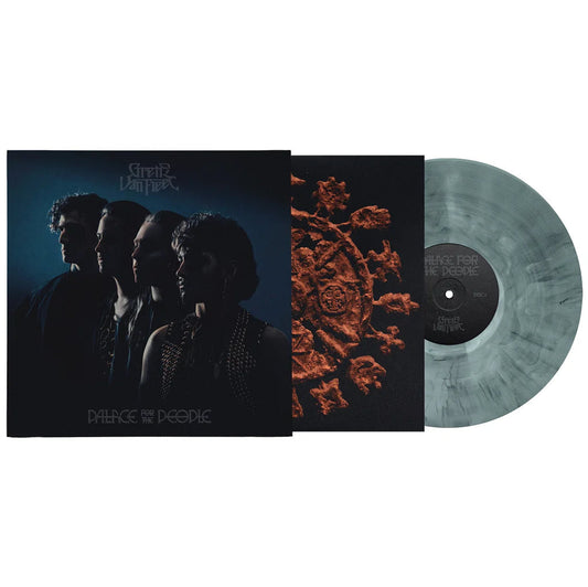 Greta Van Fleet album cover and marbled grey vinyl record displayed.