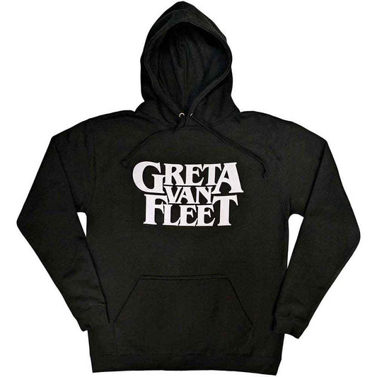 Dark pullover hoodie with Greta Van Fleet logo, size XX-Large.
