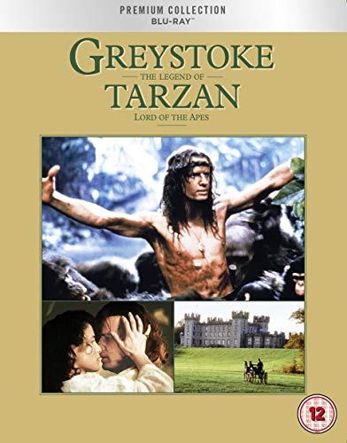 Blu-ray cover for "Greystoke: The Legend of Tarzan" featuring a man in a jungle.