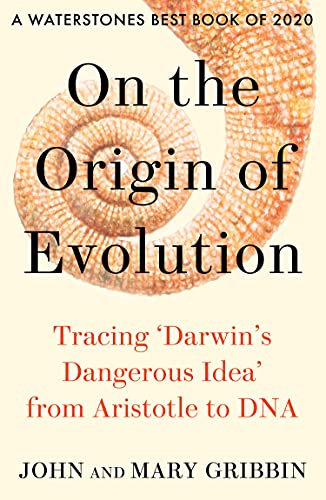 Book cover with a nautilus shell and the title “On the Origin of Evolution.”