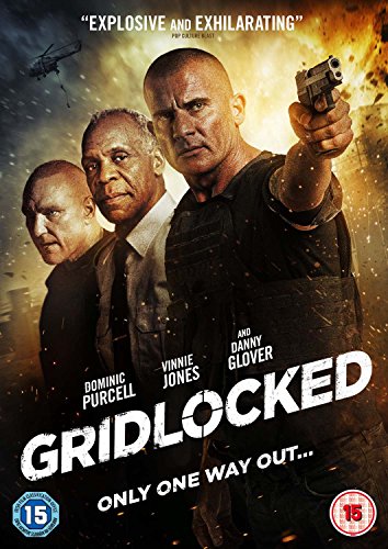 DVD cover for Gridlocked featuring Dominic Purcell, Vinnie Jones, and Danny Glover with guns.