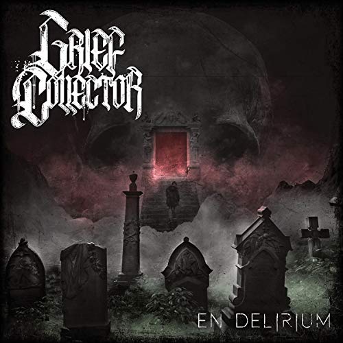 Dark album cover featuring a skull-shaped mountain and graveyard scene.