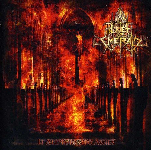 CD cover art: fiery landscape with a wrought iron fence and figures.
