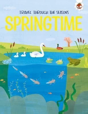 Book cover depicting springtime pond life with swans, ducks, and fish.