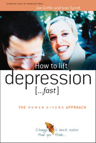 Book cover with two people and text: “How to lift depression…fast.”