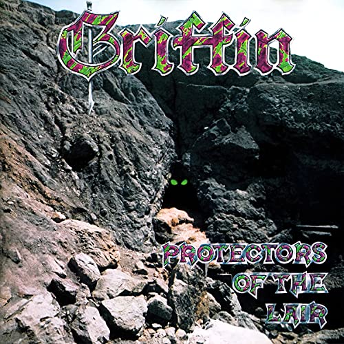 Album cover with rocky landscape, cave entrance, and glowing eyes.