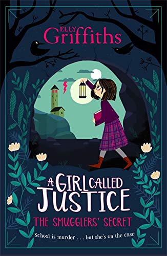 Book cover: girl with lantern investigates a coastal mystery at night.