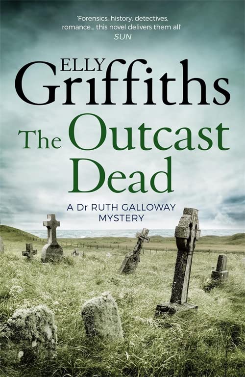 Book cover: graveyard with weathered headstones and foggy landscape.