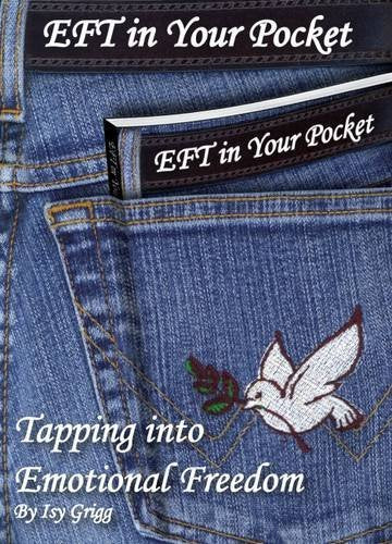 Book cover with denim pocket, dove embroidery, and title “EFT in Your Pocket.”