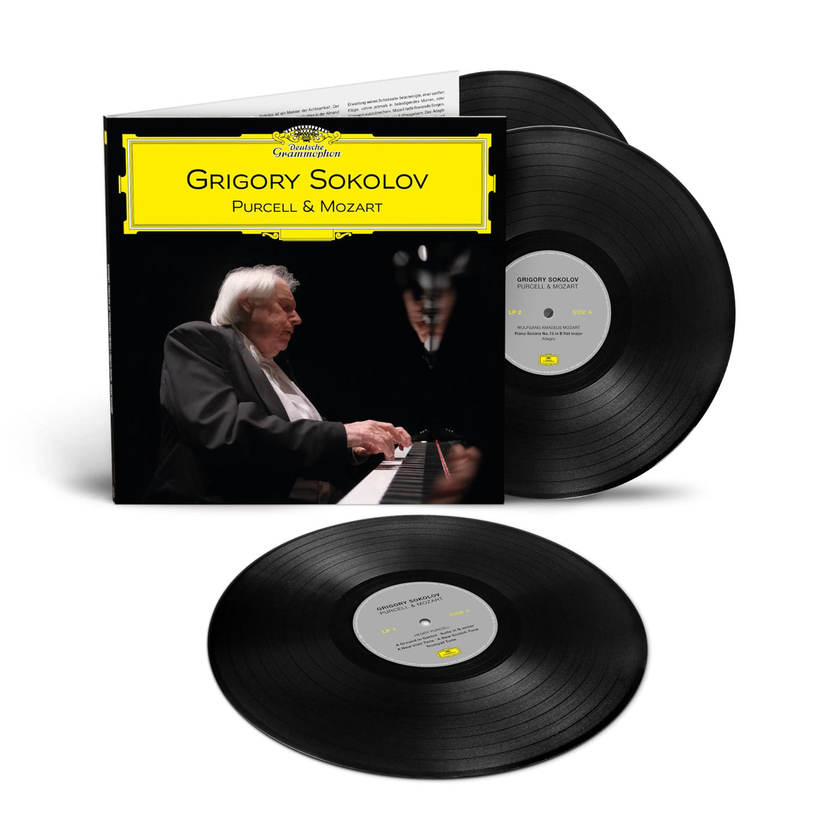 Grigory Sokolov vinyl record set featuring album cover and two black vinyl discs.