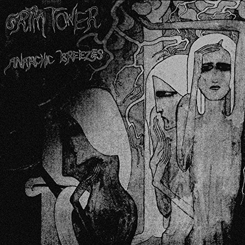 Black and white album cover with figures in a distorted, gothic style.