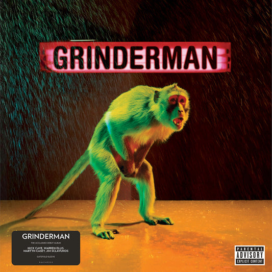 Grinderman album cover: a bright green monkey against a purple background.