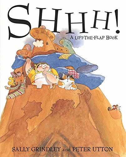 Children's book cover with a child and animals under a blanket.