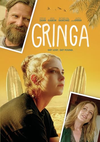 “Gringa” DVD cover featuring three actors against a yellow and orange background.