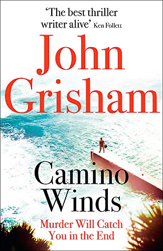 Book cover: "Camino Winds" by John Grisham, ocean scene, red text.