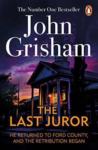 Book cover for "The Last Juror" by John Grisham, featuring a dark house.
