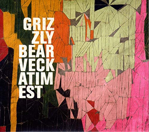 CD cover for Grizzly Bear’s “Veckatimest” with abstract pink, orange, and white design.