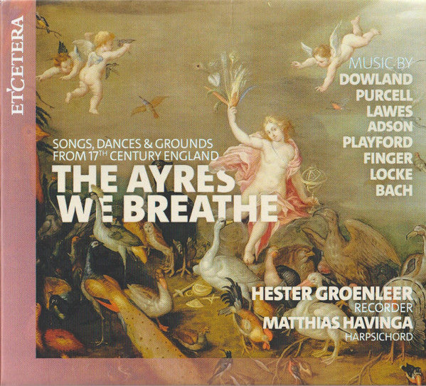 CD cover for "The Ayres We Breathe" featuring Renaissance-style artwork.