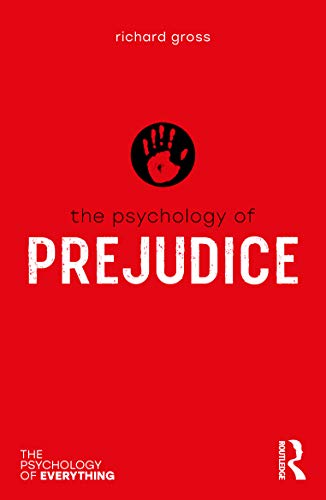 Red book cover with a black hand symbol and white text: "The Psychology of Prejudice".