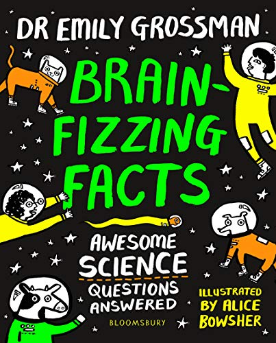 Book cover with cartoon animals in space helmets and bright green text.