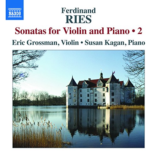 Castle on a lake, surrounded by trees and reeds, on a classical music CD cover.
