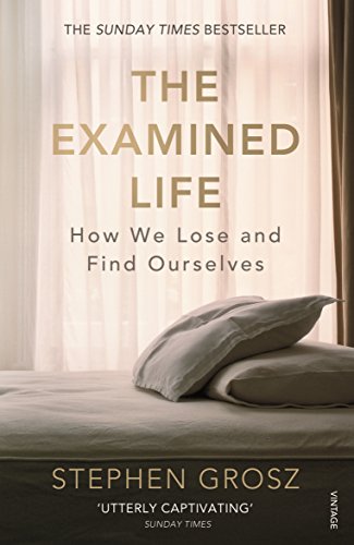Book cover with "The Examined Life" title, pillows on a bed, and author's name.