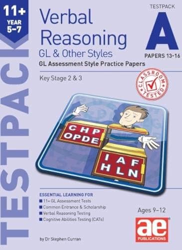 11+ Verbal Reasoning testpack cover with a boy navigating letter blocks.