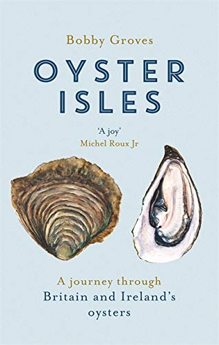 Book cover: “Oyster Isles” with watercolor illustrations of oysters.