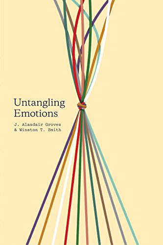 Book cover titled Untangling Emotions with multicolored strings tied in a central knot.