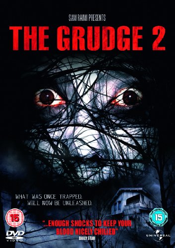 “The Grudge 2” DVD cover with a ghostly face obscured by branches.