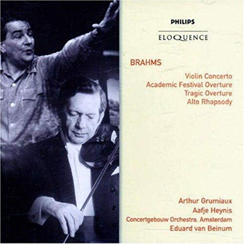 CD cover featuring two conductors and text: Brahms Violin Concerto.