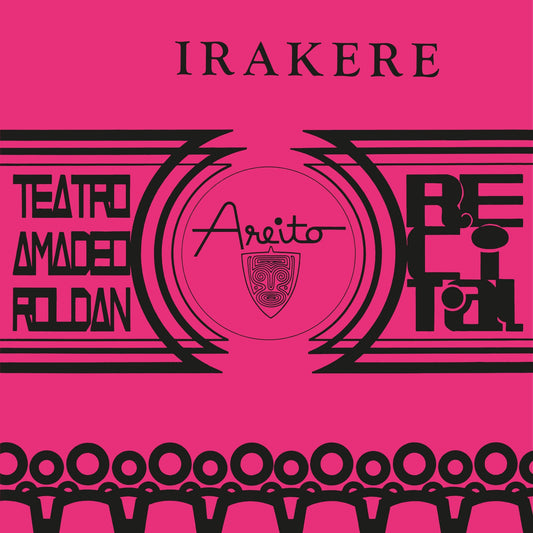 Pink album cover for Irakere’s “Teatro Amadeo Roldan Recital” CD.