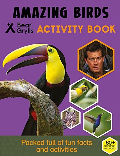 Bear Grylls activity book cover featuring a toucan and other birds.