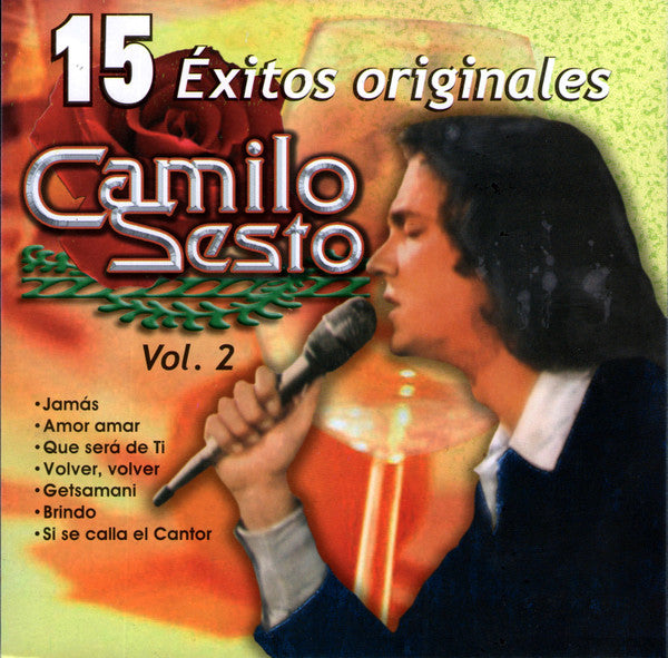 CD cover for Camilo Sesto Vol. 2 with artist portrait and song list.