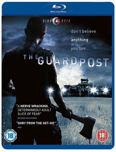 Blu-ray cover for "The Guard Post" featuring a figure with an axe.