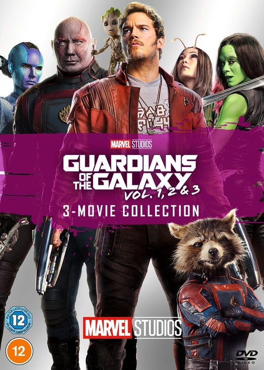 Guardians of the Galaxy DVD cover featuring Star-Lord and team members.