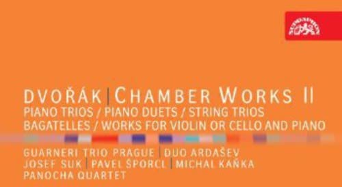 Orange CD cover for Dvorak's Chamber Works II by Guarneri Trio Prague.