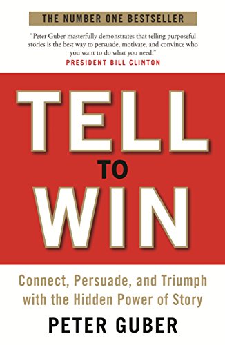 Book cover: "Tell to Win" with large, gold lettering on a red background.