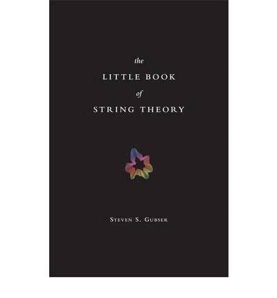 Black book cover with white text: "The Little Book of String Theory.