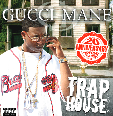 Gucci Mane album cover, featuring a portrait and house backdrop.