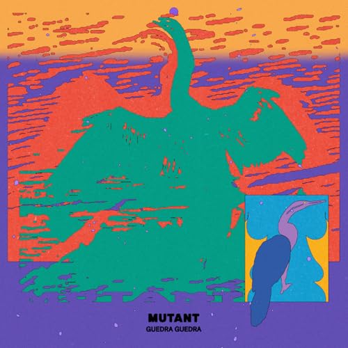 CD cover for "Mutant" by Guedra Guedra, featuring abstract dinosaur illustrations.