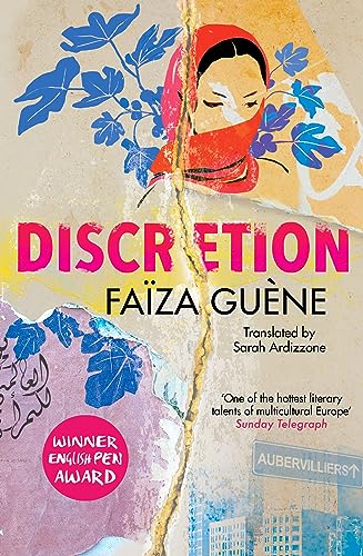 Book cover: "Discretion" by Faïza Guène, featuring a woman in a red headscarf.
