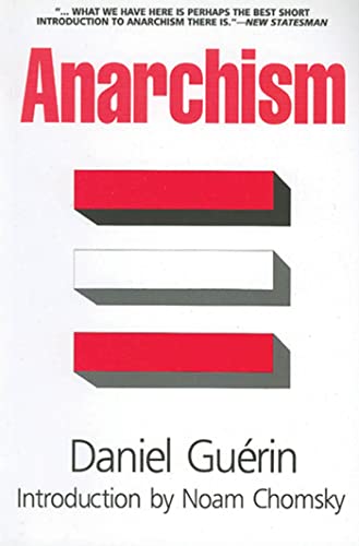 Book cover: "Anarchism" by Daniel Guérin, with red and white geometric design.