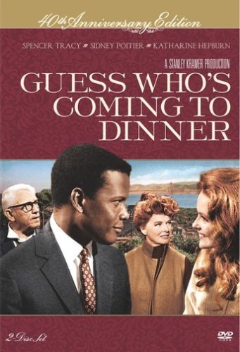 Guess Who's Coming to Dinner" DVD cover with Spencer Tracy, Sidney Poitier, and Katharine Hepburn.