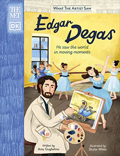 Book cover: Edgar Degas, ballerinas, and artist painting with palette.