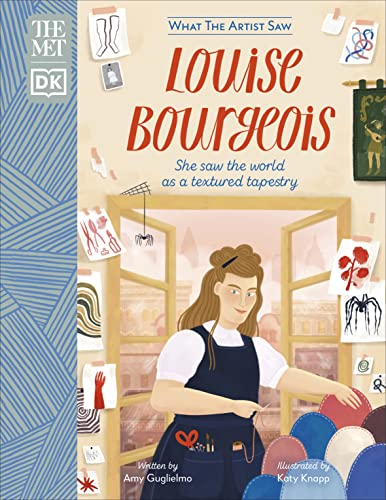 Book cover featuring illustrated artist Louise Bourgeois and artwork fragments.