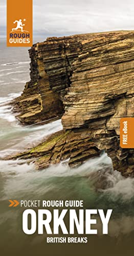 Rough Guide to Orkney travel book with coastal cliffs image.